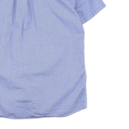 Mens Check Shirt Classic Short Sleeve Button Up