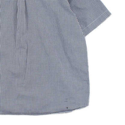 Mens Check Shirt Short Sleeve Button Down