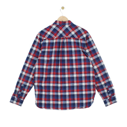 Mens Plaid Shirt Button Up Long Sleeve