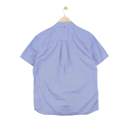 Mens Check Shirt Classic Short Sleeve Button Up