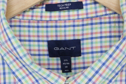 Mens Check Shirt Tech Prep Short Sleeve
