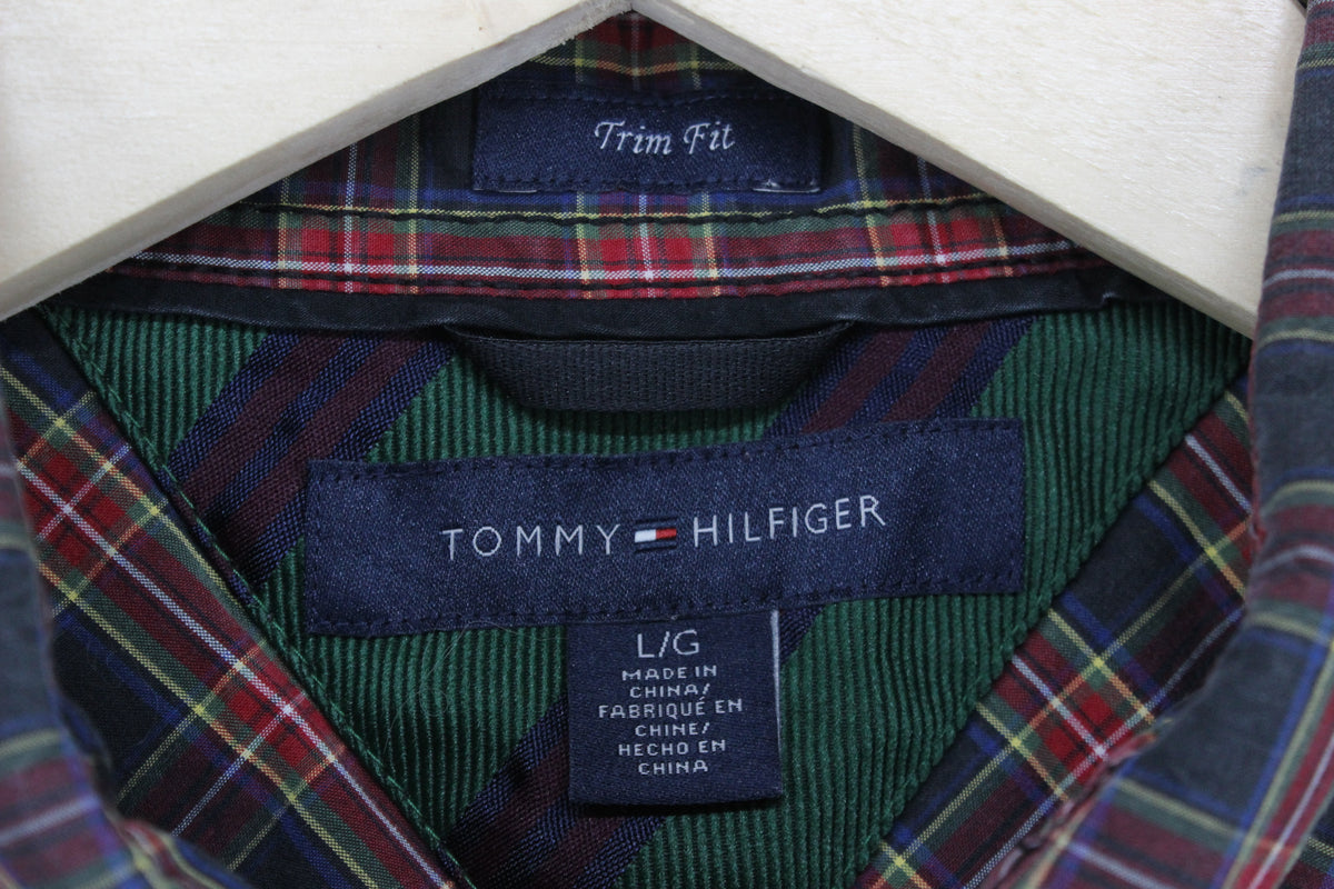 Mens Plaid Shirt Long Sleeve Trim Fit Cotton