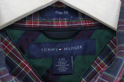 Mens Plaid Shirt Long Sleeve Trim Fit Cotton