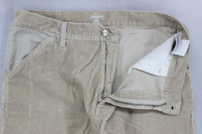 Mens Carpenter Trousers Workwear Corduroy Relaxed Fit