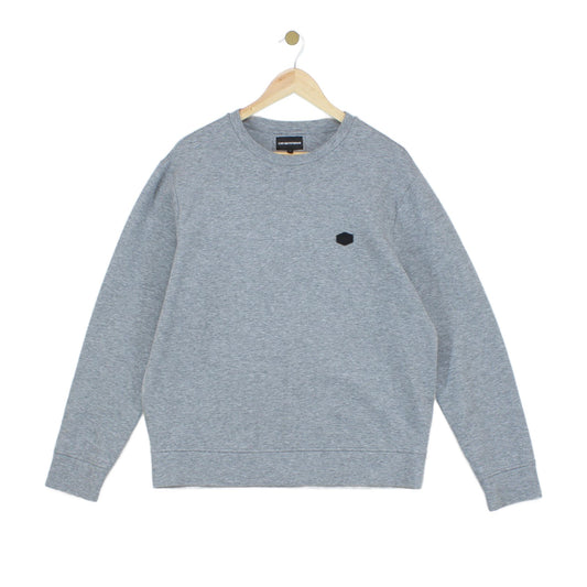 Mens Sweatshirt Crew Neck Long Sleeves Logo Patch
