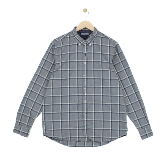 Mens Plaid Shirt Long Sleeve Slim Fit