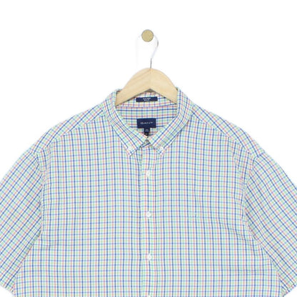 Mens Check Shirt Tech Prep Short Sleeve