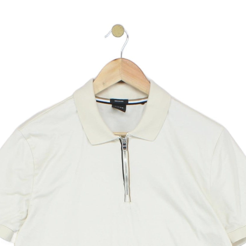 Mens Polo Shirt Short Sleeve 1/4 Zip