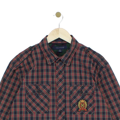 Mens Plaid Shirt Long Sleeve Trim Fit Cotton