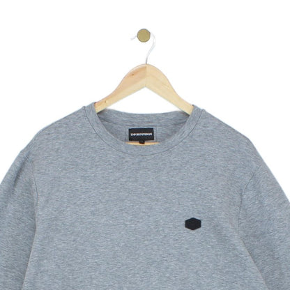 Mens Sweatshirt Crew Neck Long Sleeves Logo Patch
