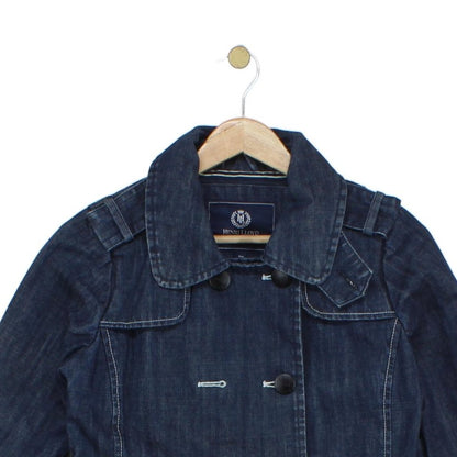 Womens Denim Jacket Double Breasted Tailored Fit
