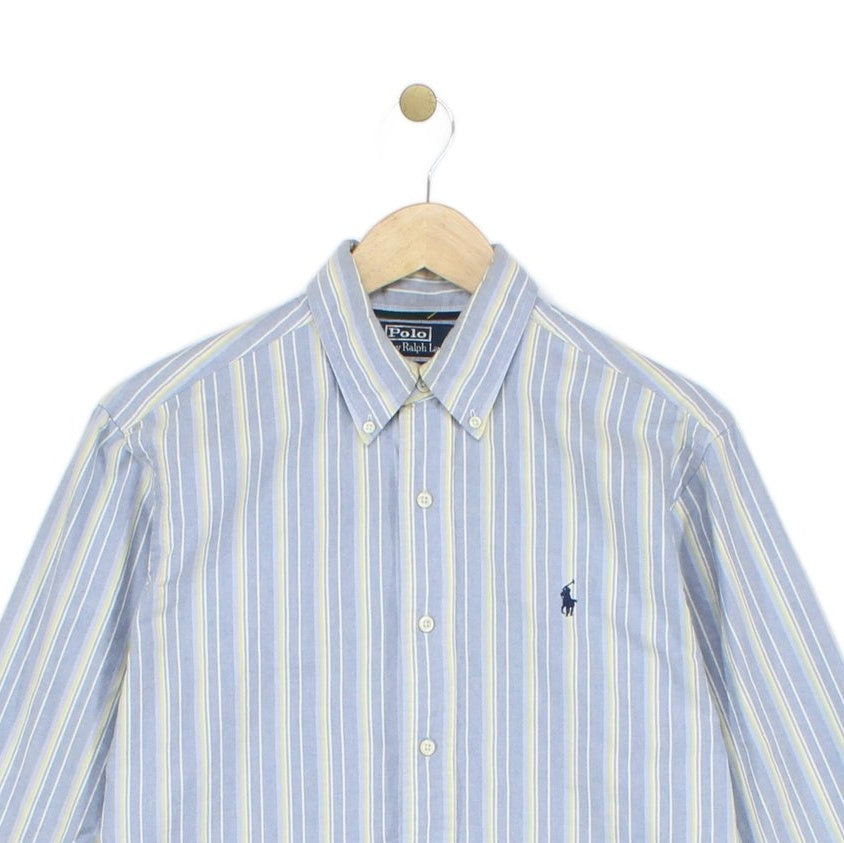 Mens Striped Shirt Classic Button Up