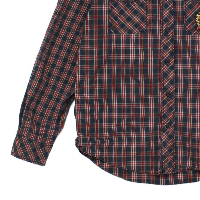 Mens Plaid Shirt Long Sleeve Trim Fit Cotton