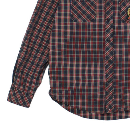Mens Plaid Shirt Long Sleeve Trim Fit Cotton
