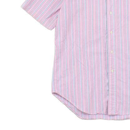 Mens Striped Shirt  Button Up Short Sleeve