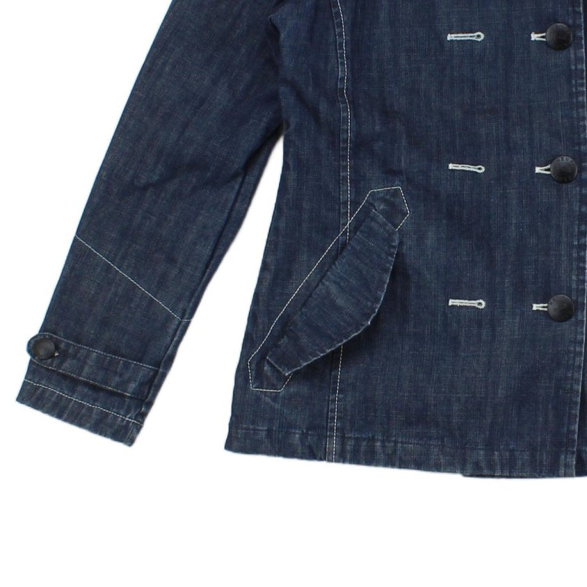Womens Denim Jacket Double Breasted Tailored Fit