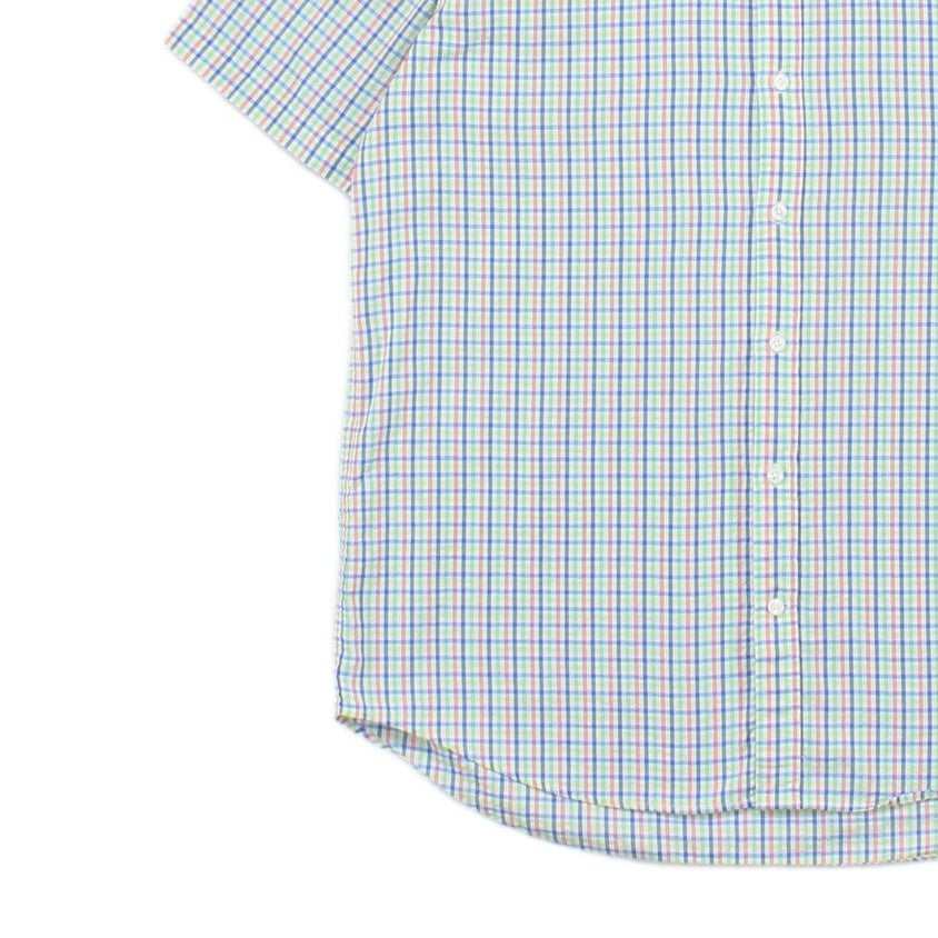 Mens Check Shirt Tech Prep Short Sleeve