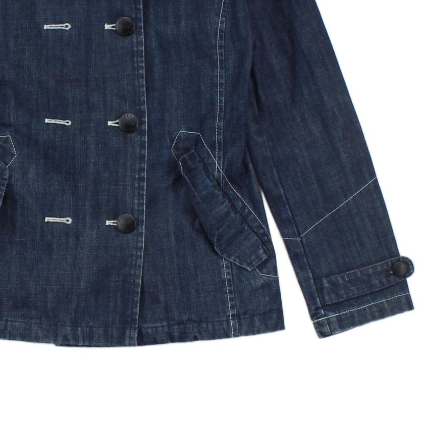 Womens Denim Jacket Double Breasted Tailored Fit
