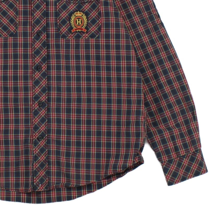 Mens Plaid Shirt Long Sleeve Trim Fit Cotton