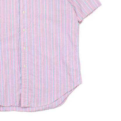 Mens Striped Shirt  Button Up Short Sleeve