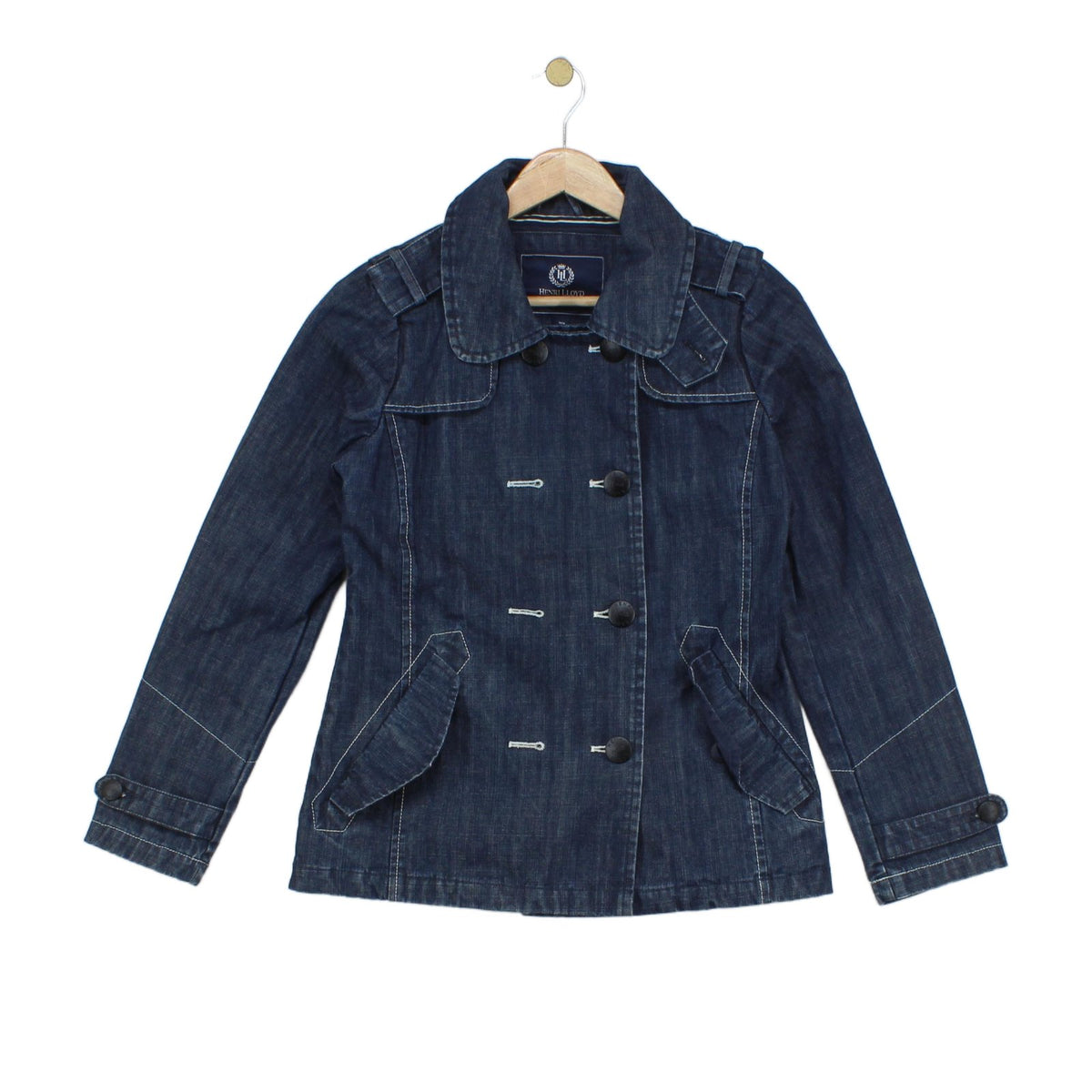 Womens Denim Jacket Double Breasted Tailored Fit