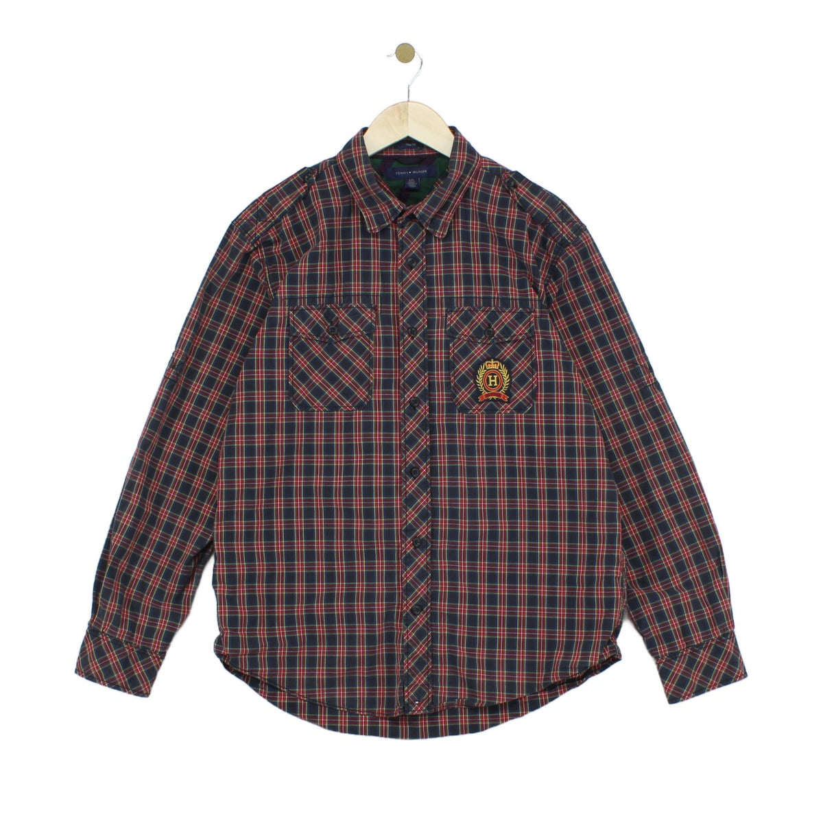Mens Plaid Shirt Long Sleeve Trim Fit Cotton
