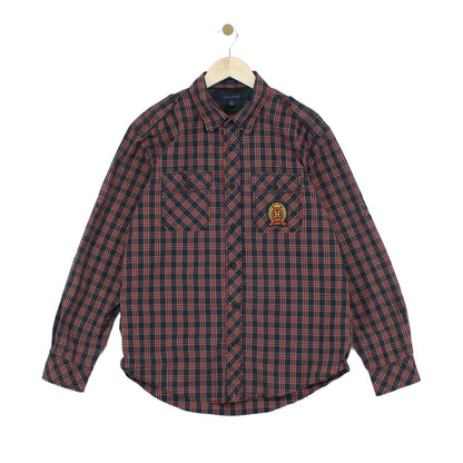 Mens Plaid Shirt Long Sleeve Trim Fit Cotton