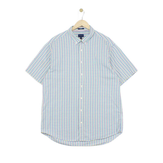 Mens Check Shirt Tech Prep Short Sleeve