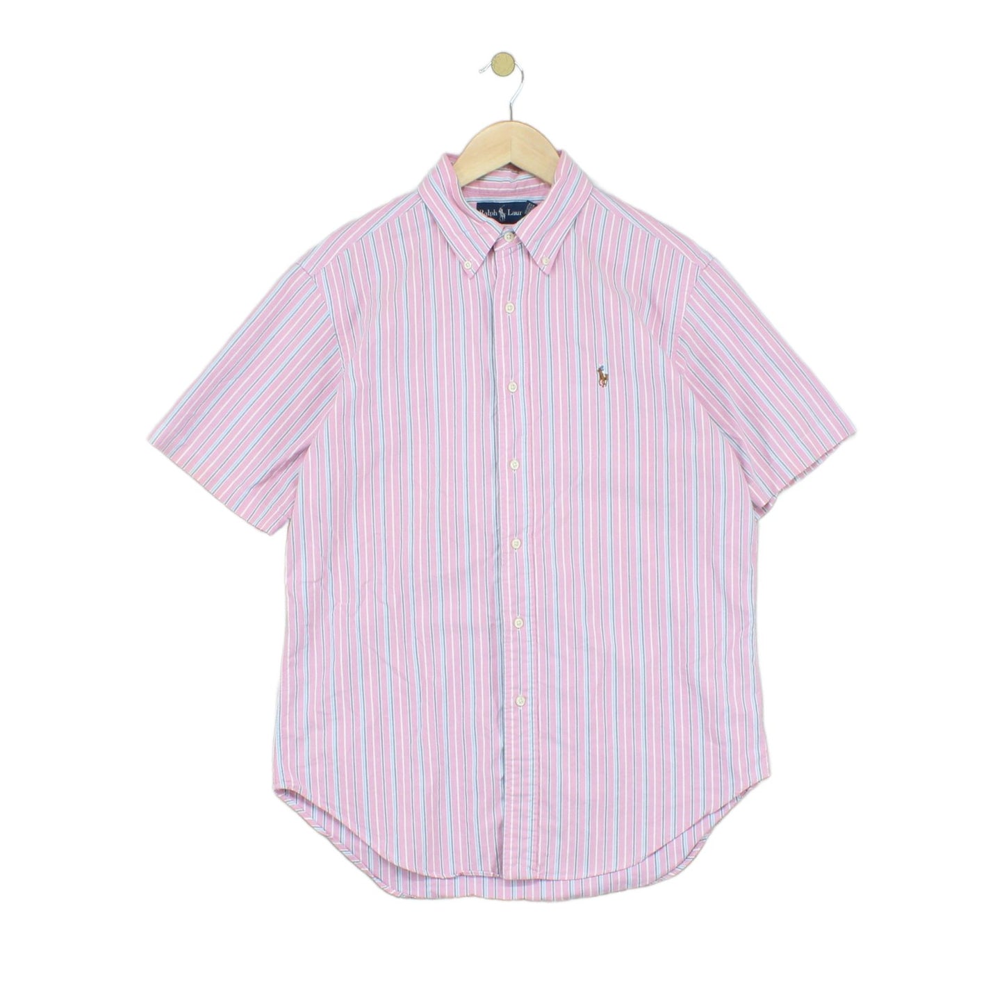Mens Striped Shirt  Button Up Short Sleeve