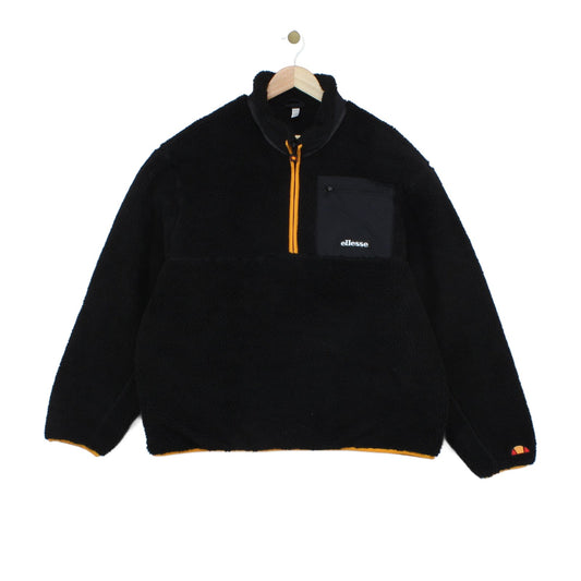 Mens 1/4 Zip Sherpa Fleece Jacket Retro