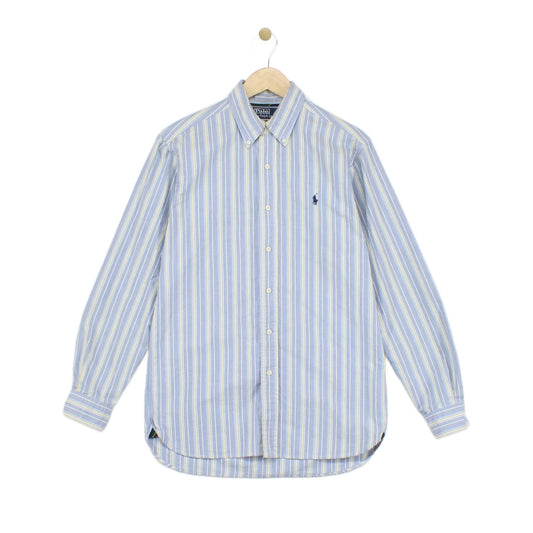 Mens Striped Shirt Classic Button Up