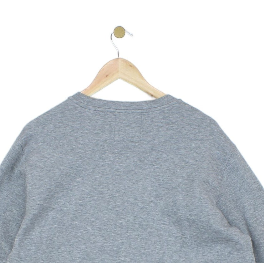 Mens Sweatshirt Crew Neck Long Sleeves Logo Patch