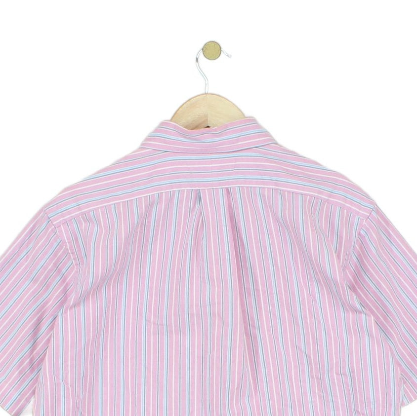 Mens Striped Shirt  Button Up Short Sleeve