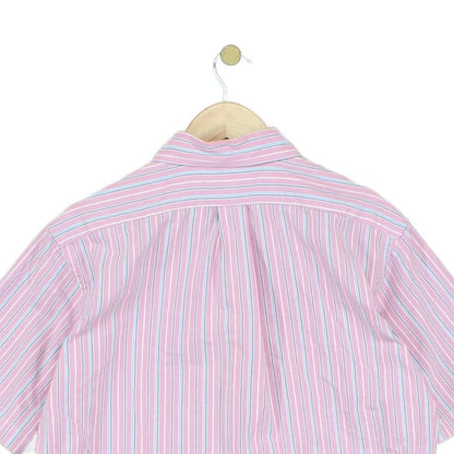Mens Striped Shirt  Button Up Short Sleeve