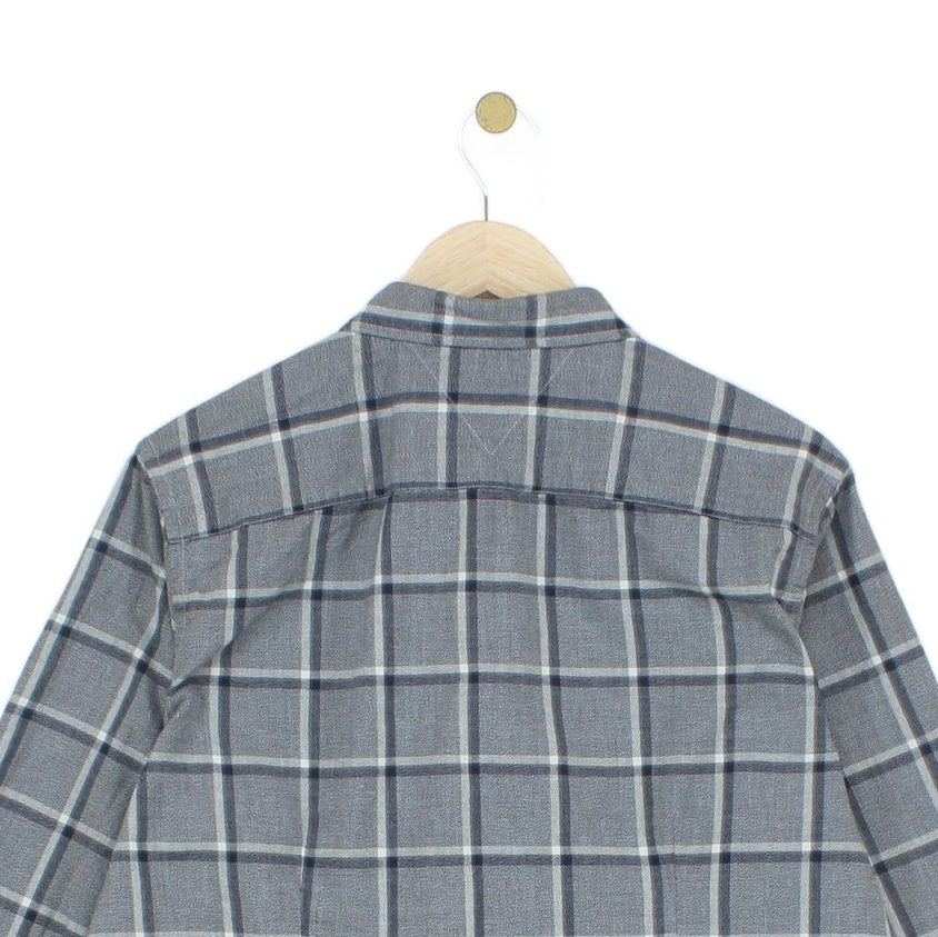 Mens Plaid Shirt Long Sleeve Slim Fit