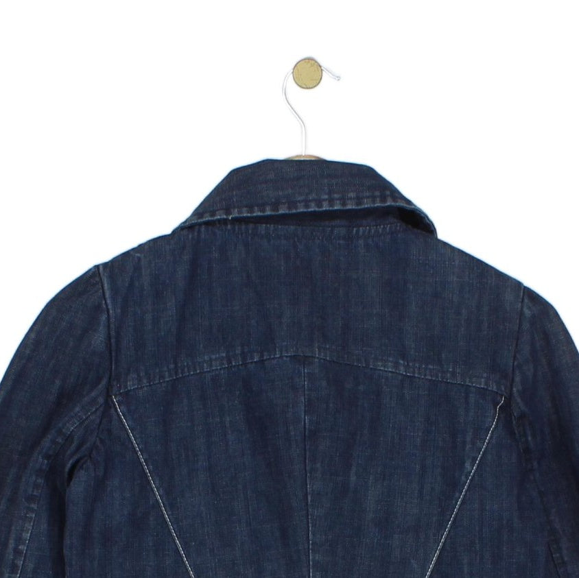 Womens Denim Jacket Double Breasted Tailored Fit