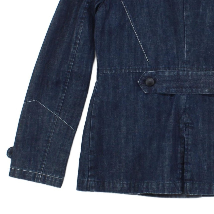 Womens Denim Jacket Double Breasted Tailored Fit