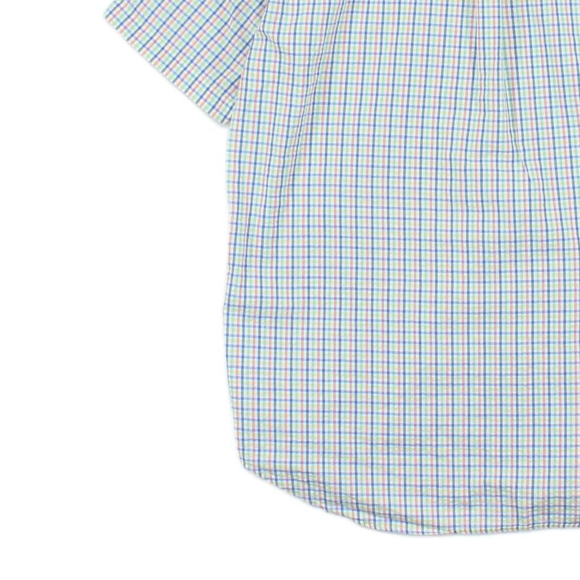 Mens Check Shirt Tech Prep Short Sleeve