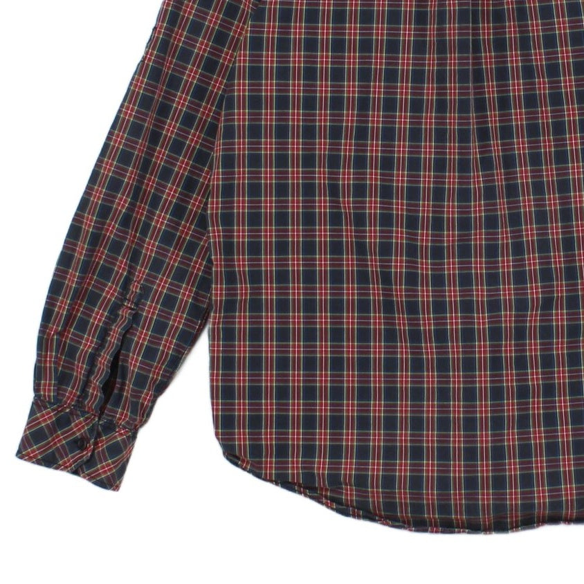 Mens Plaid Shirt Long Sleeve Trim Fit Cotton