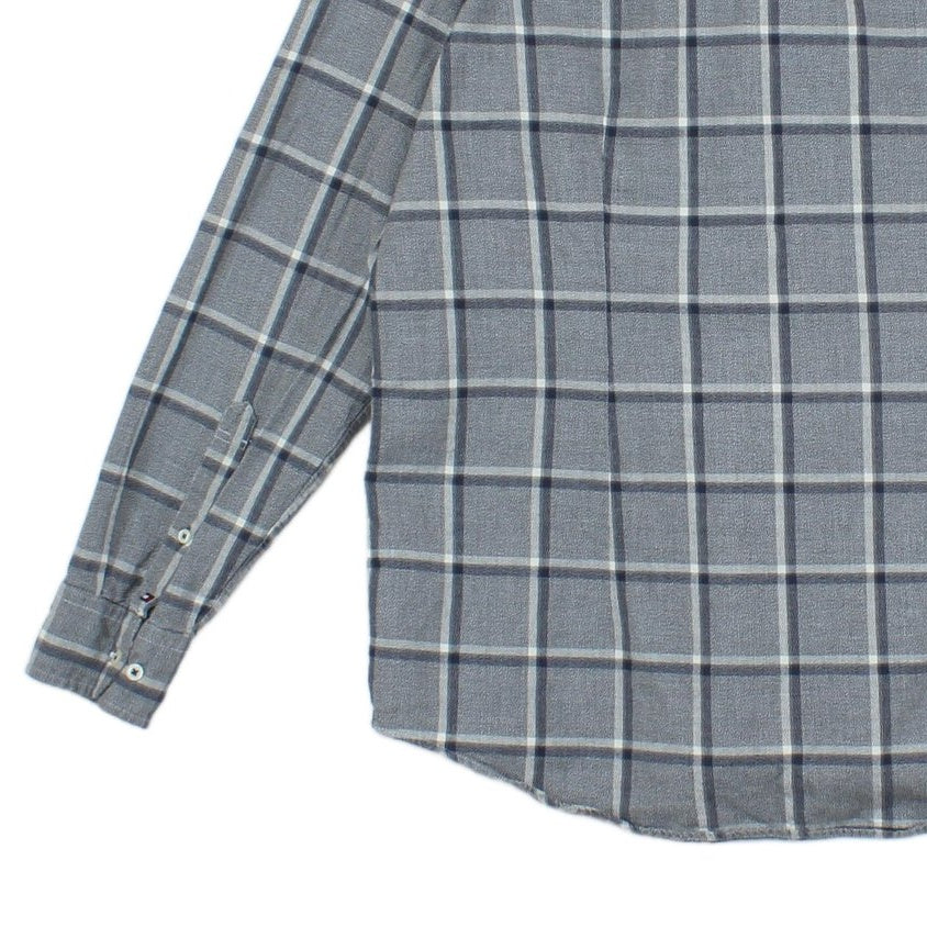 Mens Plaid Shirt Long Sleeve Slim Fit