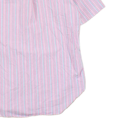 Mens Striped Shirt  Button Up Short Sleeve