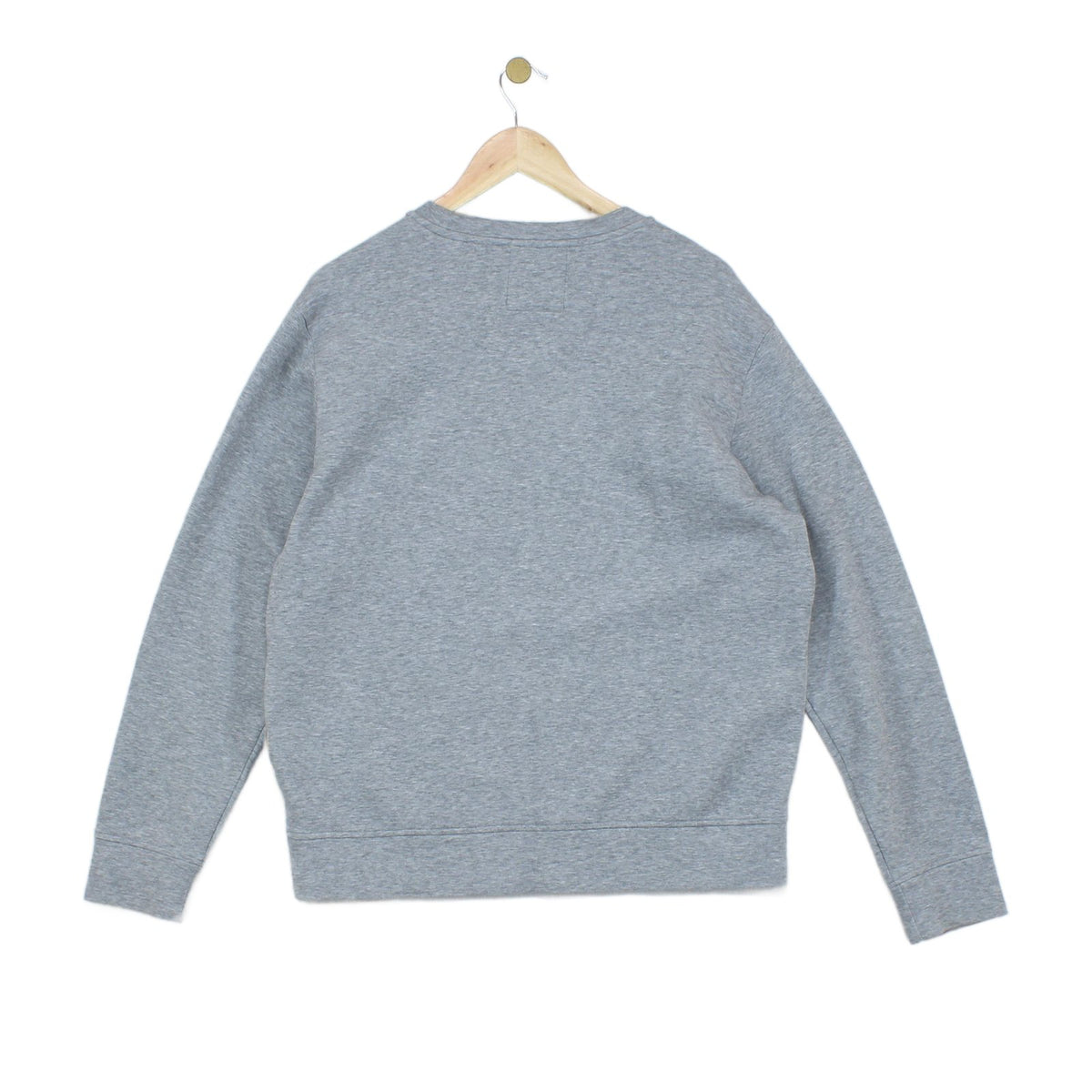 Mens Sweatshirt Crew Neck Long Sleeves Logo Patch