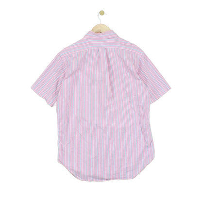 Mens Striped Shirt  Button Up Short Sleeve