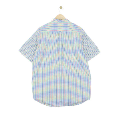 Mens Check Shirt Tech Prep Short Sleeve