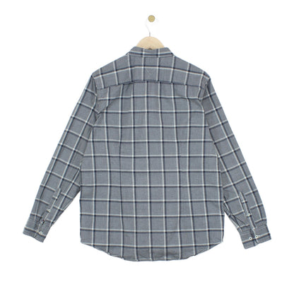 Mens Plaid Shirt Long Sleeve Slim Fit