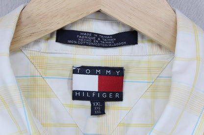Mens Shirt Short Sleeve Check Button Up