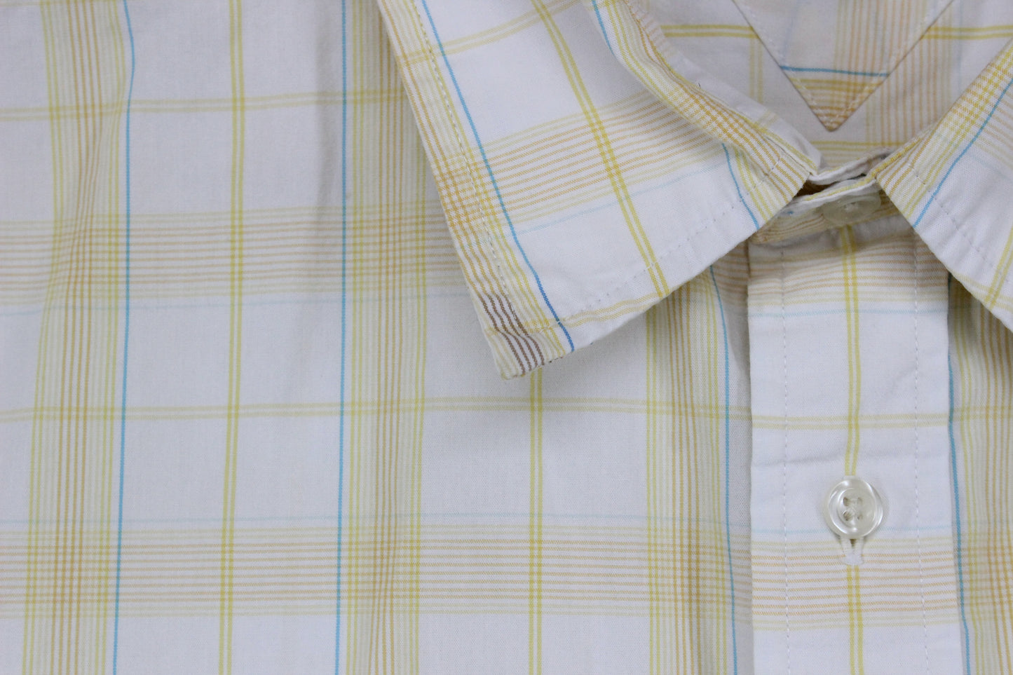 Mens Shirt Short Sleeve Check Button Up