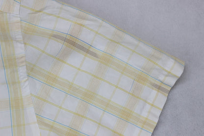 Mens Shirt Short Sleeve Check Button Up
