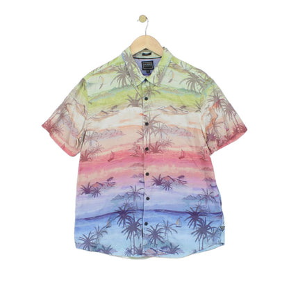 Mens Viscose Shirt Hawaiian Tropical Short Sleeve