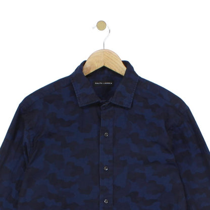 Mens Camo Shirt Long Sleeve Button Up Black Label
